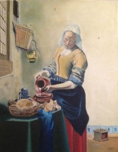 The Milkmaid – J. Darden – 14 x 11 Oil on Canvas Panel