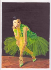 Woman in Green – J. Darden 11 x 9 Acrylic on Paper